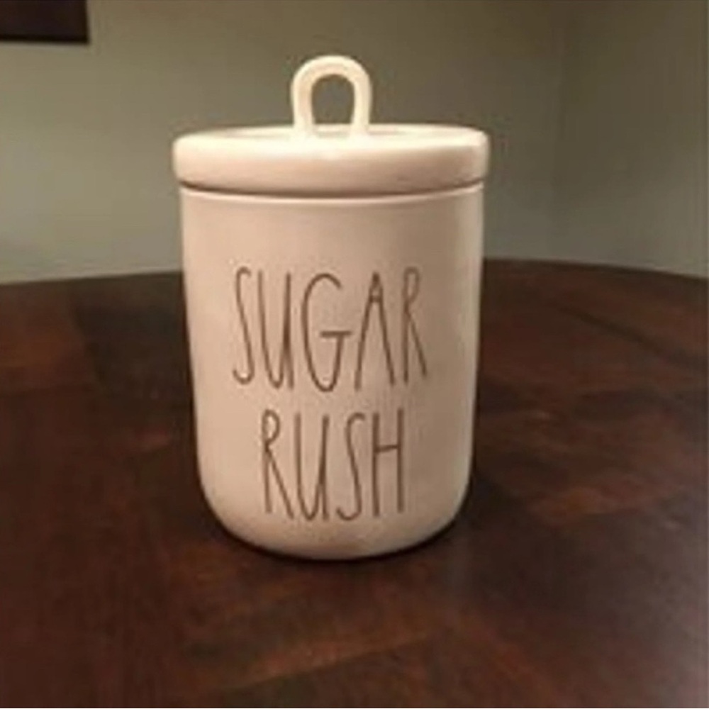 Rae Dunn Cream 'Sugar Rush' Canister small kitchen canister/jar with lid